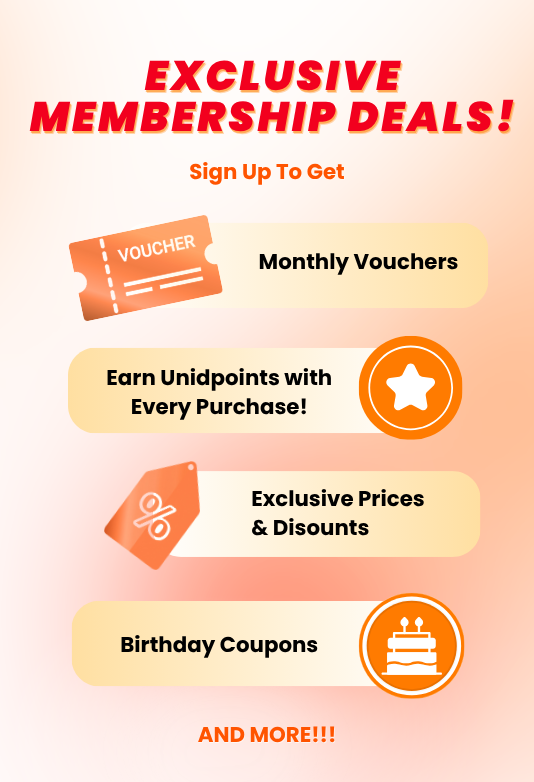 Exclusive membership deals including monthly vouchers, Unidpoints, exclusive discounts, and birthday coupons