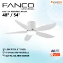 FANCO Rito 5 48"/54" DC Ceiling Fan with LED - Variant Main Image