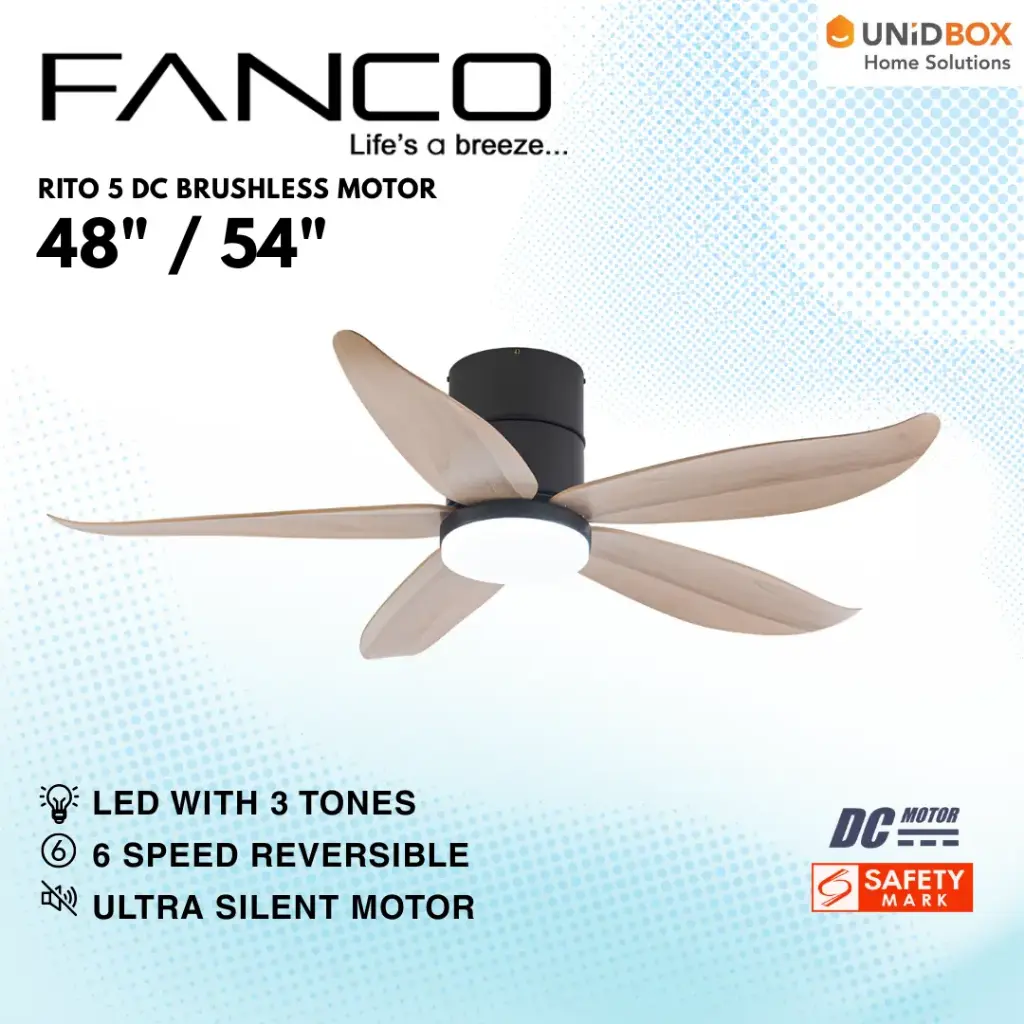 FANCO Rito 5 48"/54" DC Ceiling Fan with LED - Variant Main Image