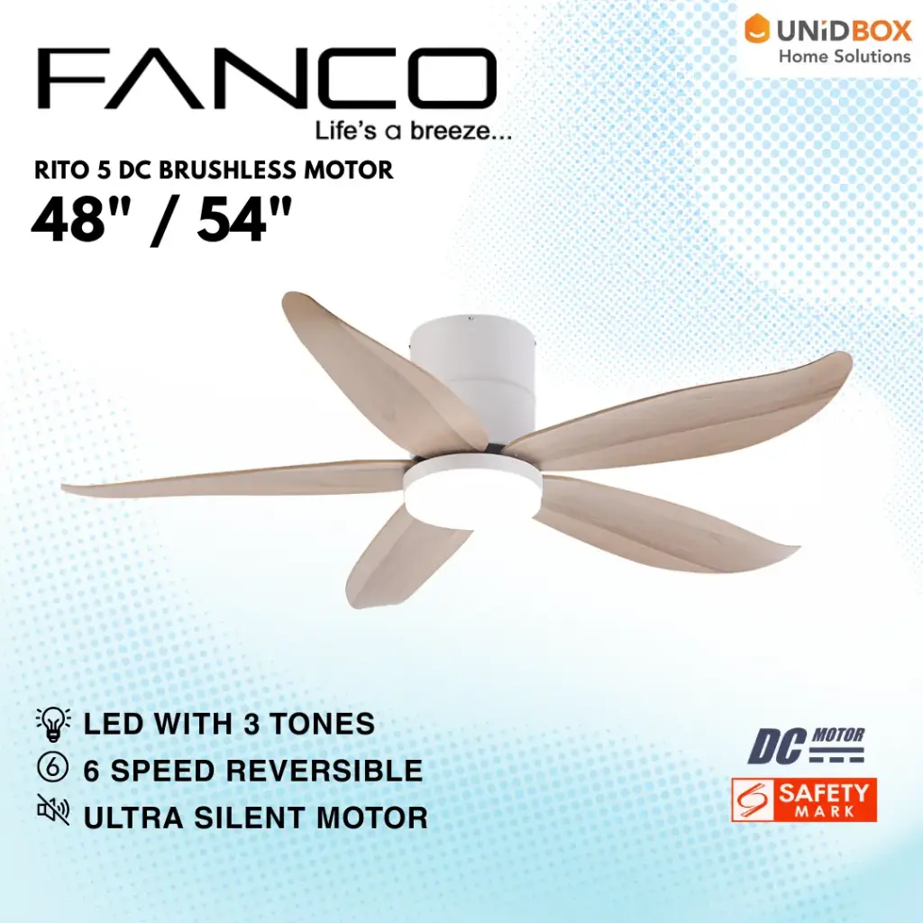 FANCO Rito 5 48"/54" DC Ceiling Fan with LED - Variant Main Image