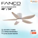 FANCO Rito 5 48"/54" DC Ceiling Fan with LED - Variant Main Image