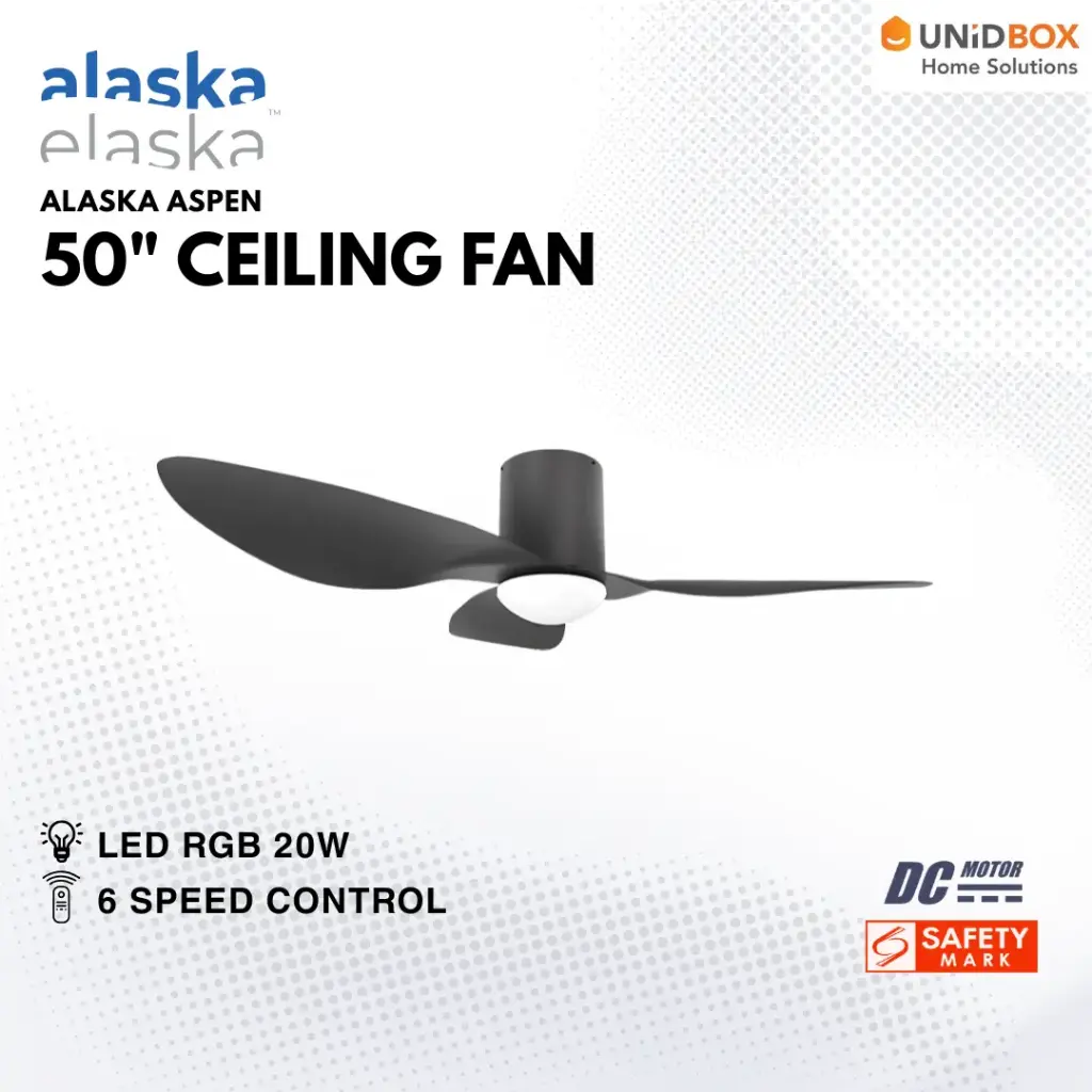 ALASKA Aspen 50" DC Ceiling Fan with Curve/Flat Light With 3-Tone LED - Variant Main Image