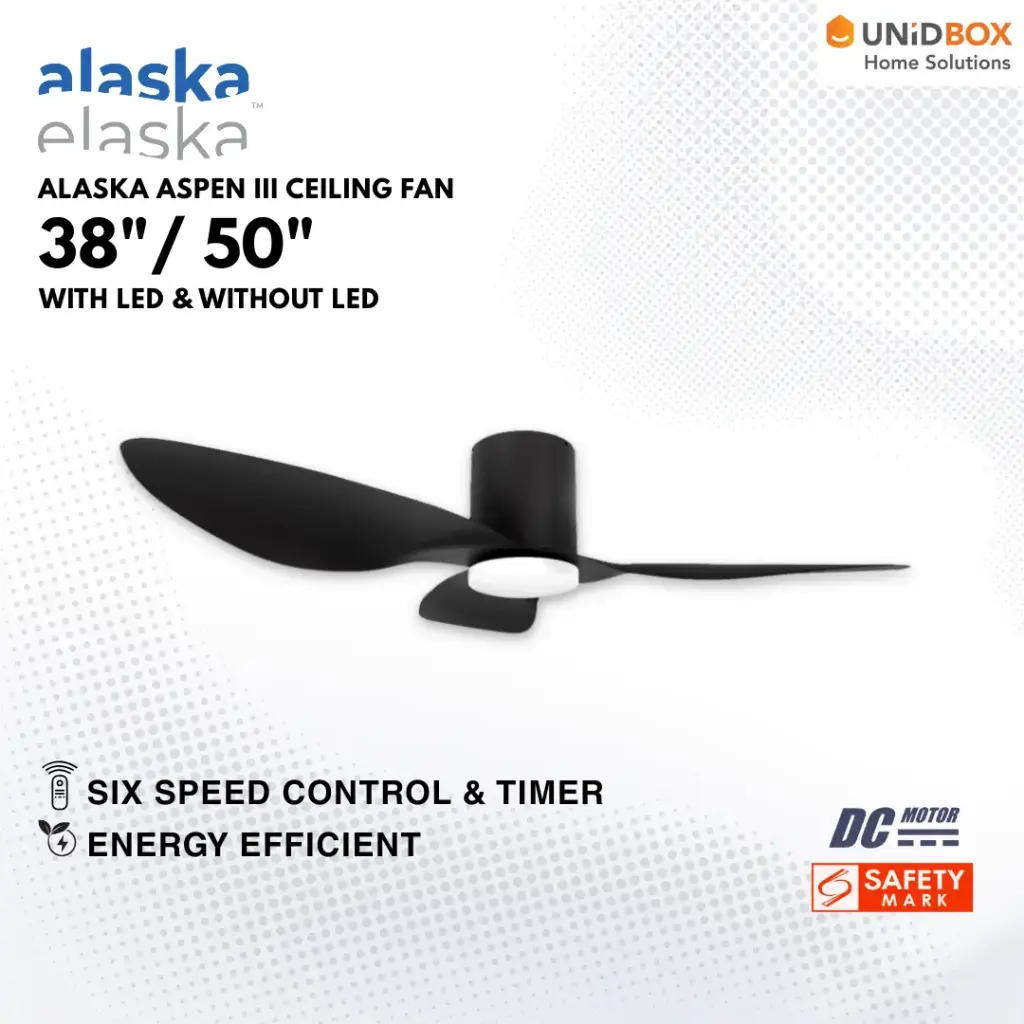 ALASKA Aspen III 38"/42"/50" DC Ceiling Fan - Variant Main Image