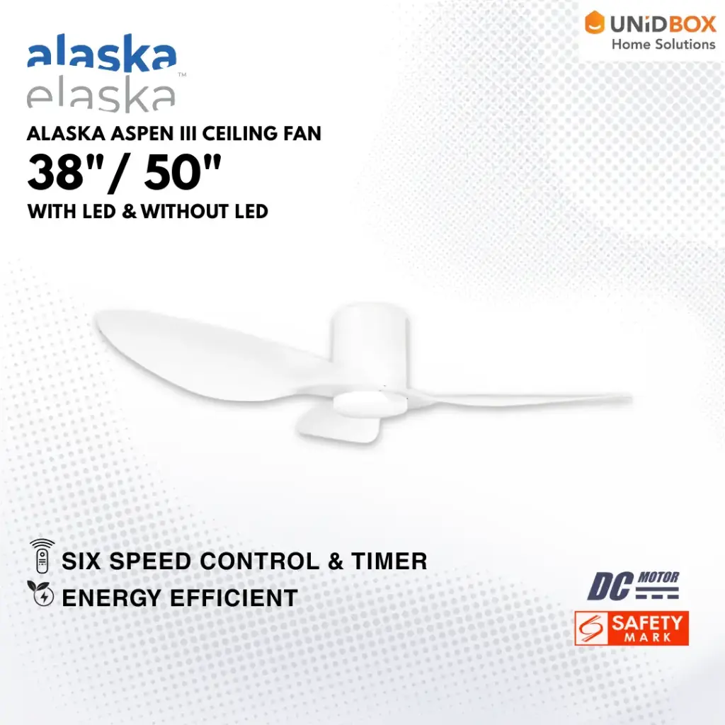 ALASKA Aspen III 38"/42"/50" DC Ceiling Fan - Variant Main Image
