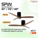SPIN Timber Series 36"/43"/52"/60" DC Ceiling Fan Smart Wifi - Variant Main Image