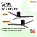 SPIN Timber Series 36"/43"/52"/60" DC Ceiling Fan Smart Wifi - Variant Main Image