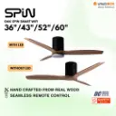 SPIN Timber Series Oak Wood 36"/43"/52"/60" DC Ceiling Fan Smart Wifi - Variant Main Image