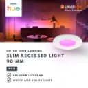 Philips Hue Slim White & Colour Ambiance Smart Recessed Light | 90mm / 170mm | IP44 - Variant Main Image