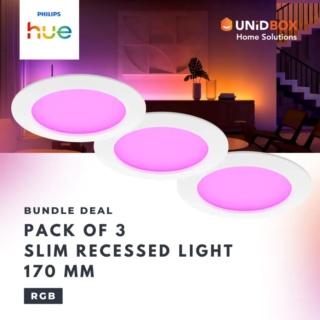 Philips Hue Slim White & Colour Ambiance Smart Recessed Light | 90mm / 170mm | IP44 - Variant Main Image