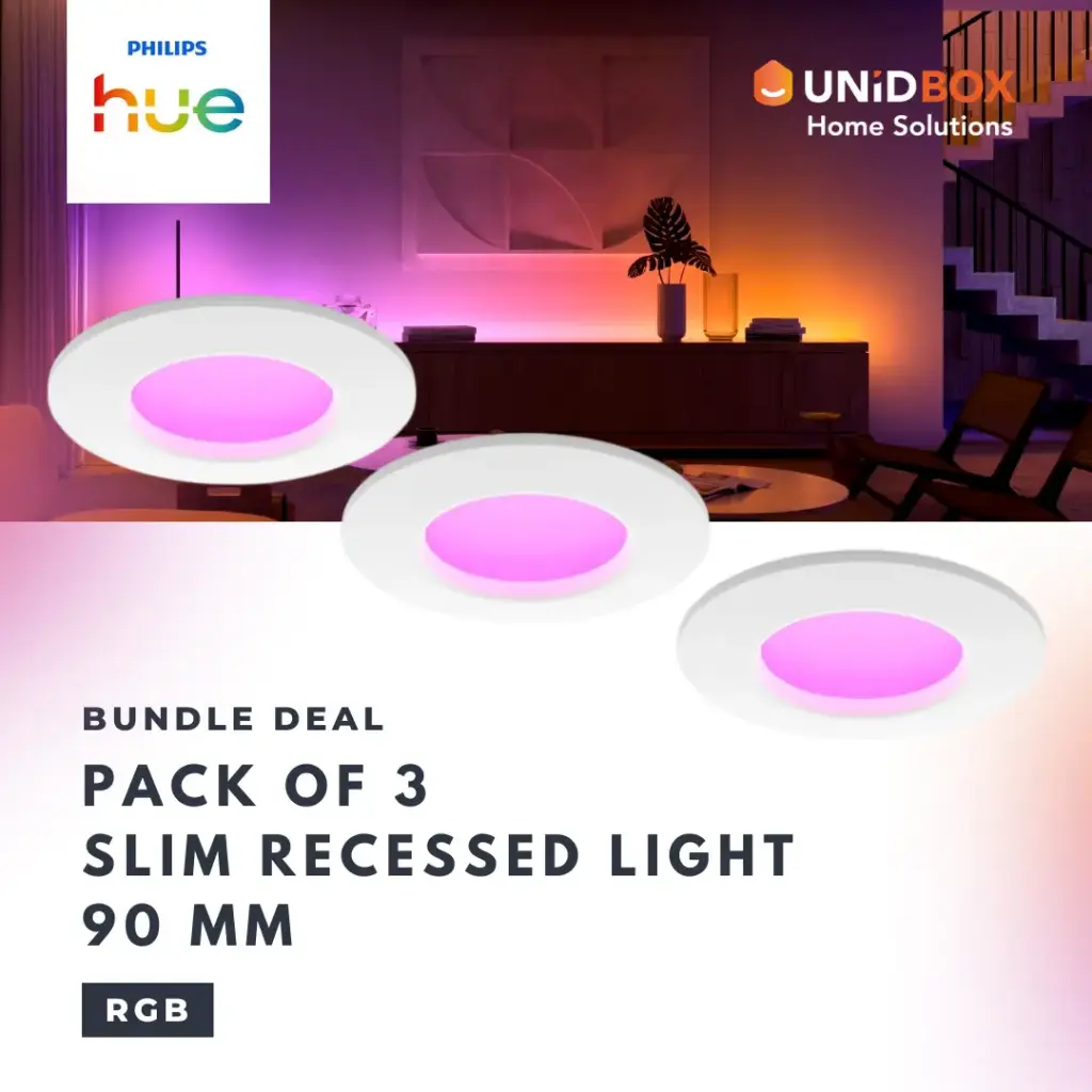 Philips Hue Slim White & Colour Ambiance Smart Recessed Light | 90mm / 170mm | IP44 - Variant Main Image
