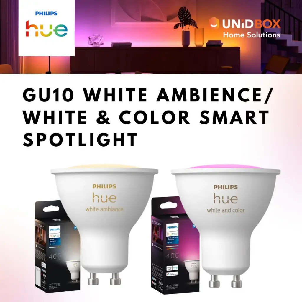 Philips Hue GU10 Smart LED Bulb 400lm | White Ambiance / White & Colour | 1pc / 2pc | Bluetooth - Variant Main Image