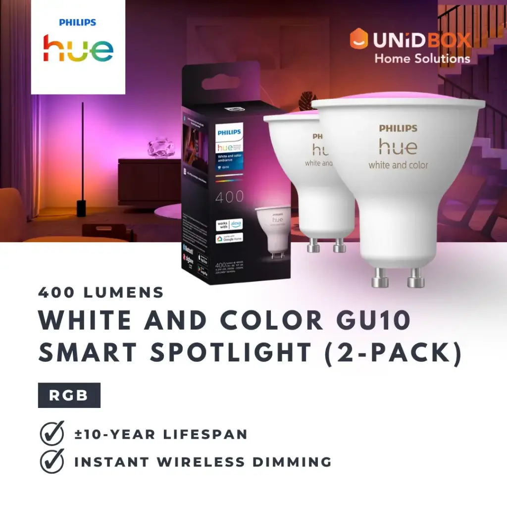 Philips Hue GU10 Smart LED Bulb 400lm | White Ambiance / White & Colour | 1pc / 2pc | Bluetooth - Variant Main Image