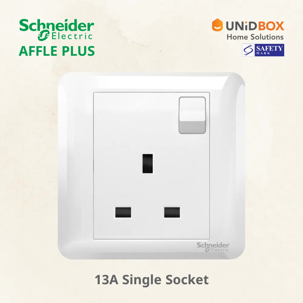 SCHNEIDER AFFLE PLUS Electric Switch and Socket White - Variant Main Image