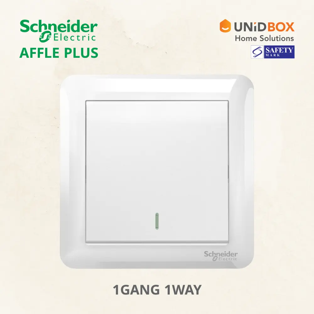 SCHNEIDER AFFLE PLUS Electric Switch and Socket White - Variant Main Image