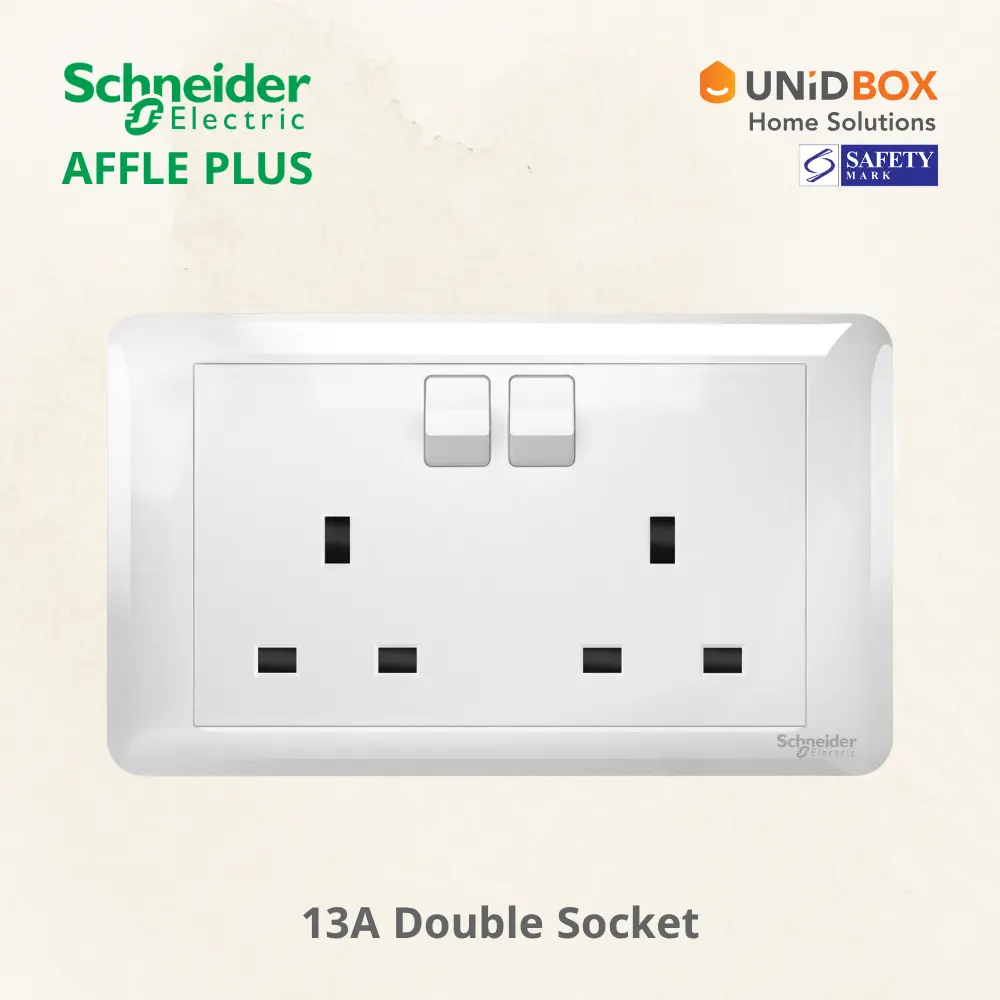 SCHNEIDER AFFLE PLUS Electric Switch and Socket White - Variant Main Image