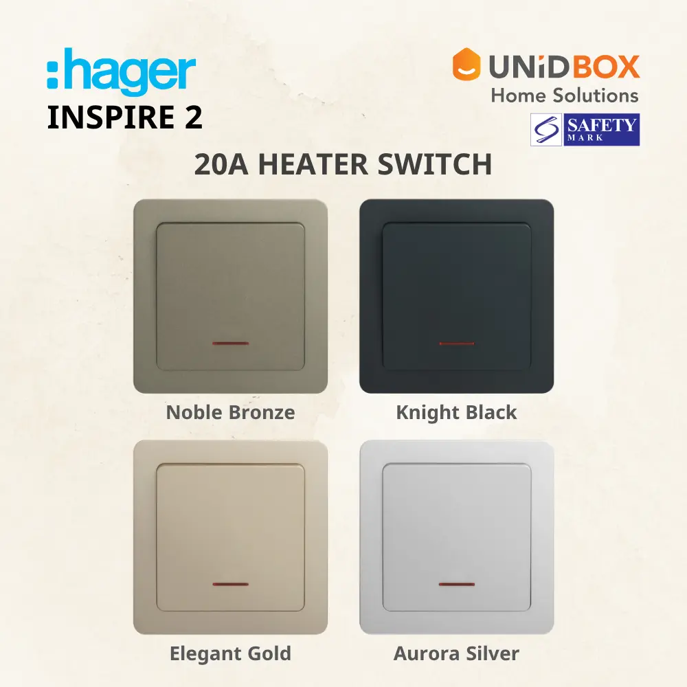 Hager Inspire 2 High Quality Switch and Socket [Noble Bronze/Knight Black/Elegant Gold/Aurora Silver] - Variant Main Image