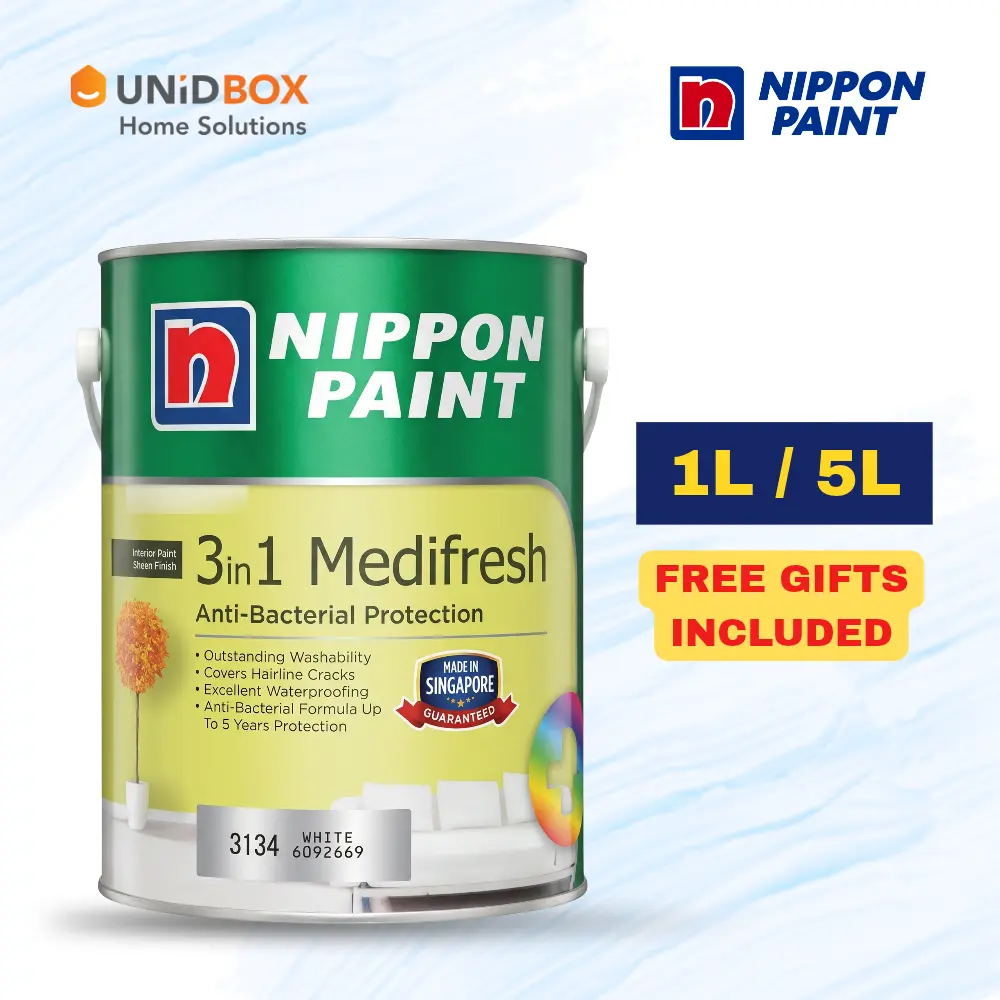 Nippon Paint 3-in-1 Medifresh Interior Wall Paint 1L / 5L | Anti-Bacterial & Washable - Variant Main Image