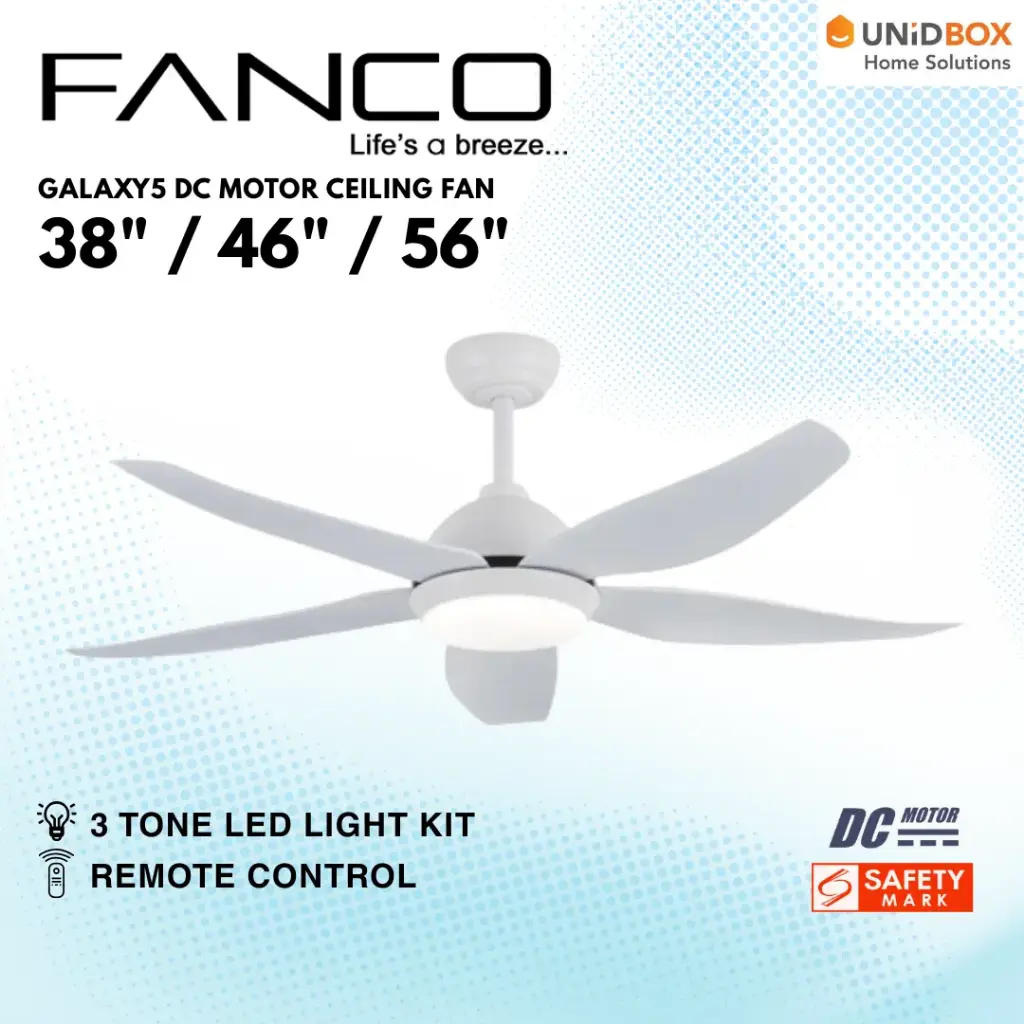 FANCO Galaxy 5 38"/48"/56" DC Ceiling Fan with RGB LED - Variant Main Image