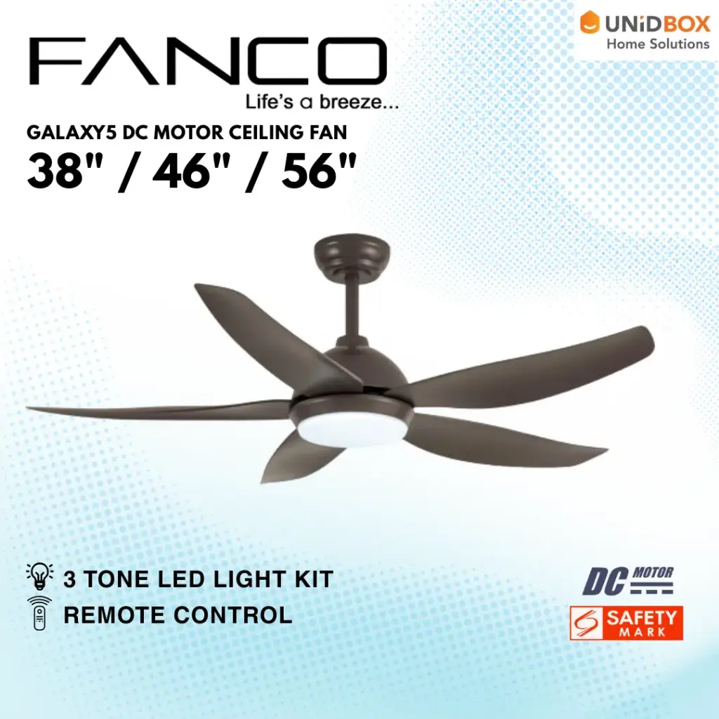 FANCO Galaxy 5 38"/48"/56" DC Ceiling Fan with RGB LED - Variant Main Image