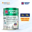 NIPPON PAINT Odour-less Medifresh Interior Wall Paint 1L / 5L | Air Purifying & Anti-Bacterial (Only Dark Colours)