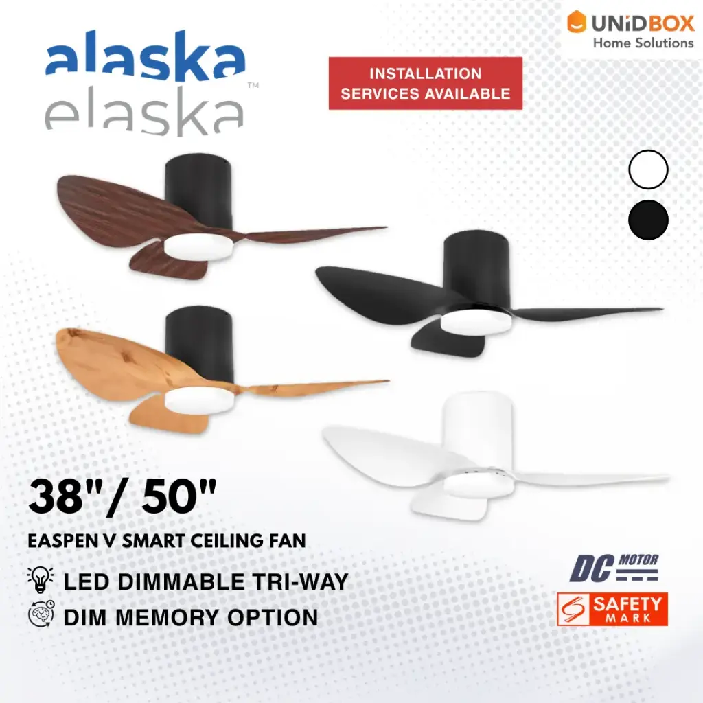 ALASKA eAspen 5 38"/42"/46"/50"/60" DC Ceiling Fan