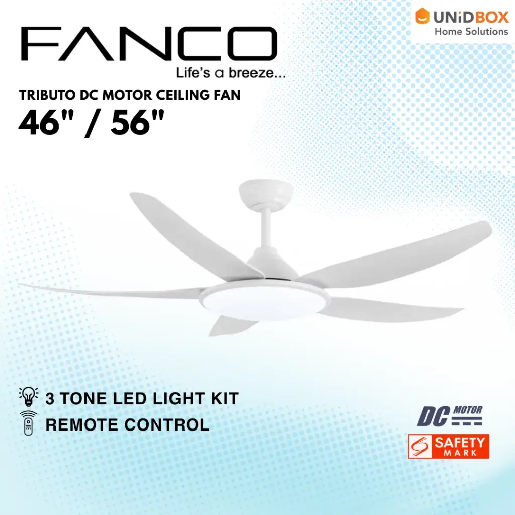 FANCO Tributo 46"/56" DC Ceiling Fan With LED