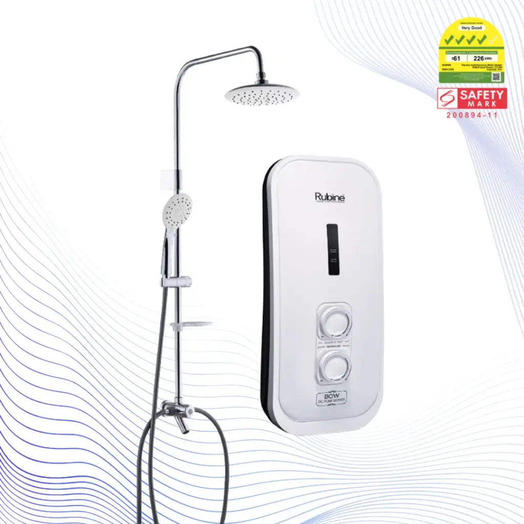 RUBINE DC Pump Instant Water Heater (Black/White) RWH-3388BHP/ RWH-3388WHP