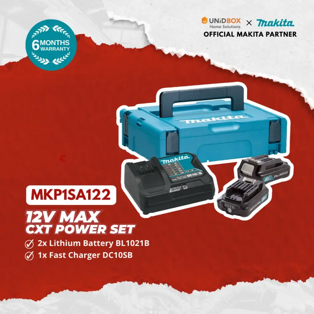 MAKITA 12V Max CXT Charger Set (2 × 2.0Ah Batteries + Charger, MKP1SA122 PSK)