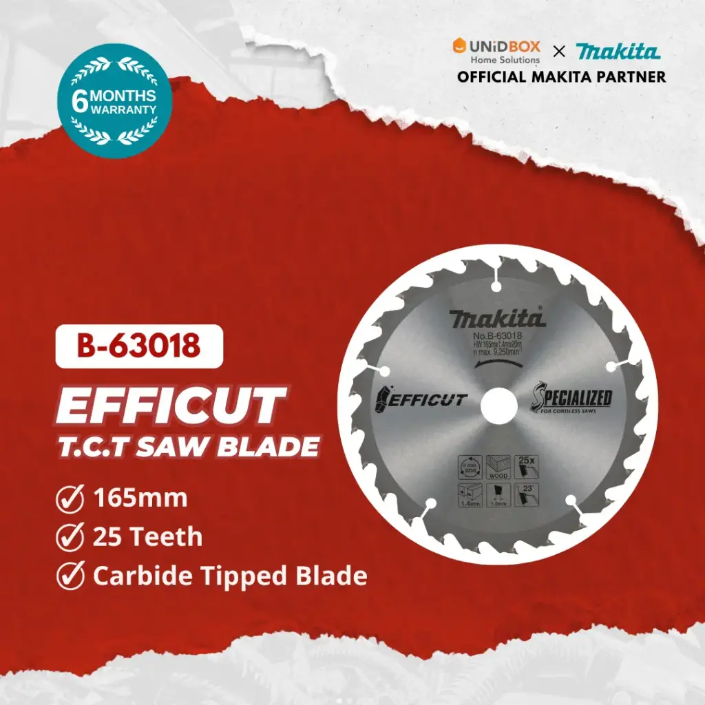 MAKITA T.C.T Saw Blade Efficut Wood (165mm, 25T, B-63018)