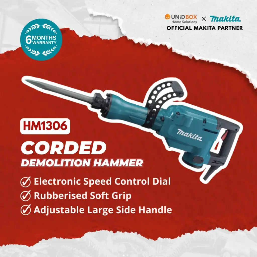 MAKITA HM1306 15kg Corded Demolition Hammer (230V)