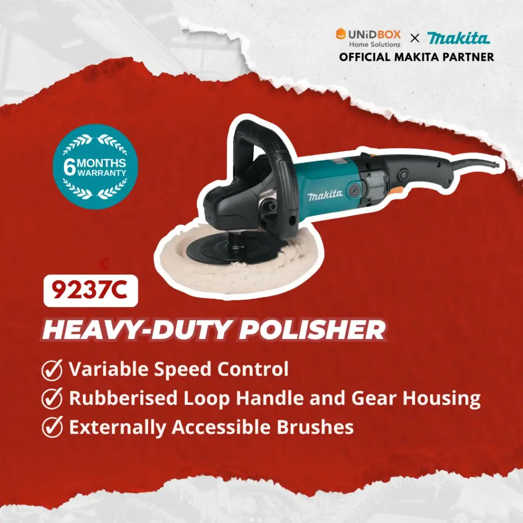 MAKITA 9237C 180mm Heavy‑Duty Polisher (1200W)