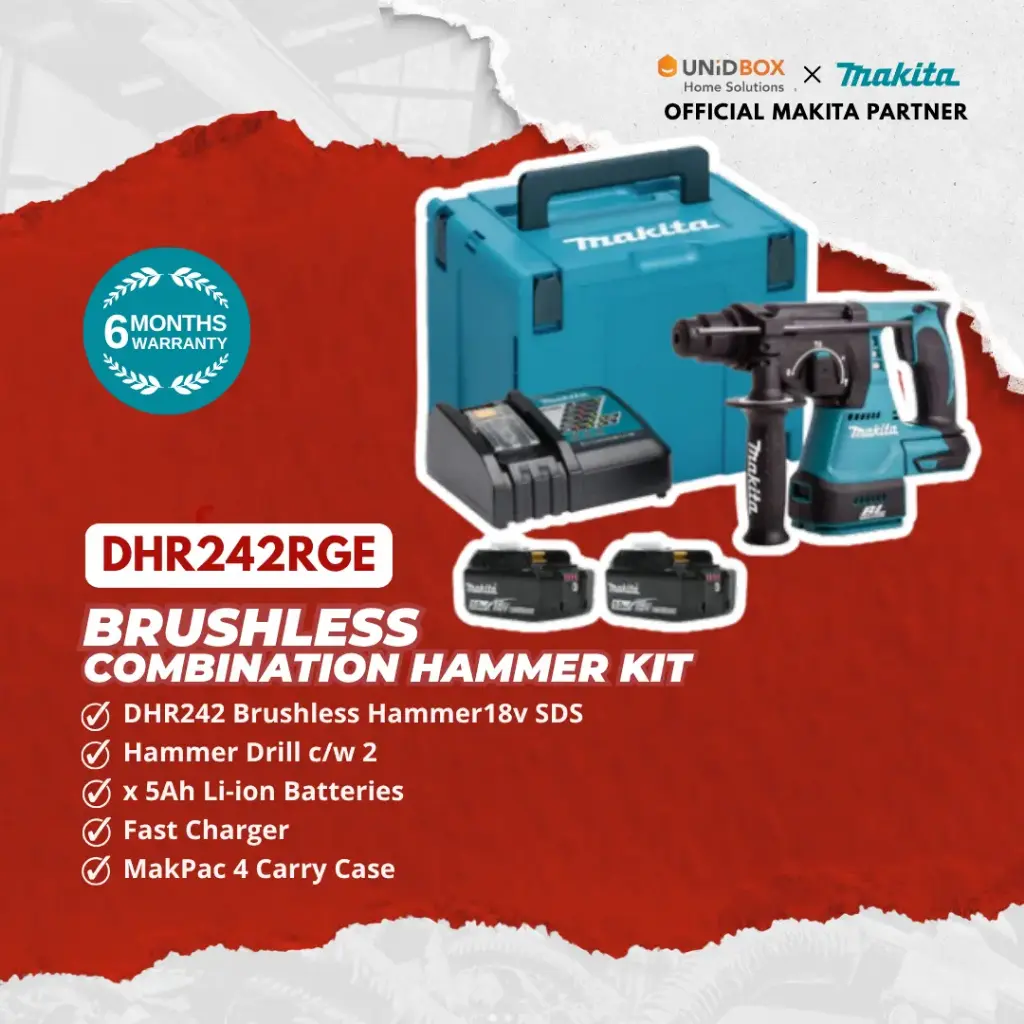 MAKITA DHR242RGE 18V Rotary Hammer Kit (6.0AH)
