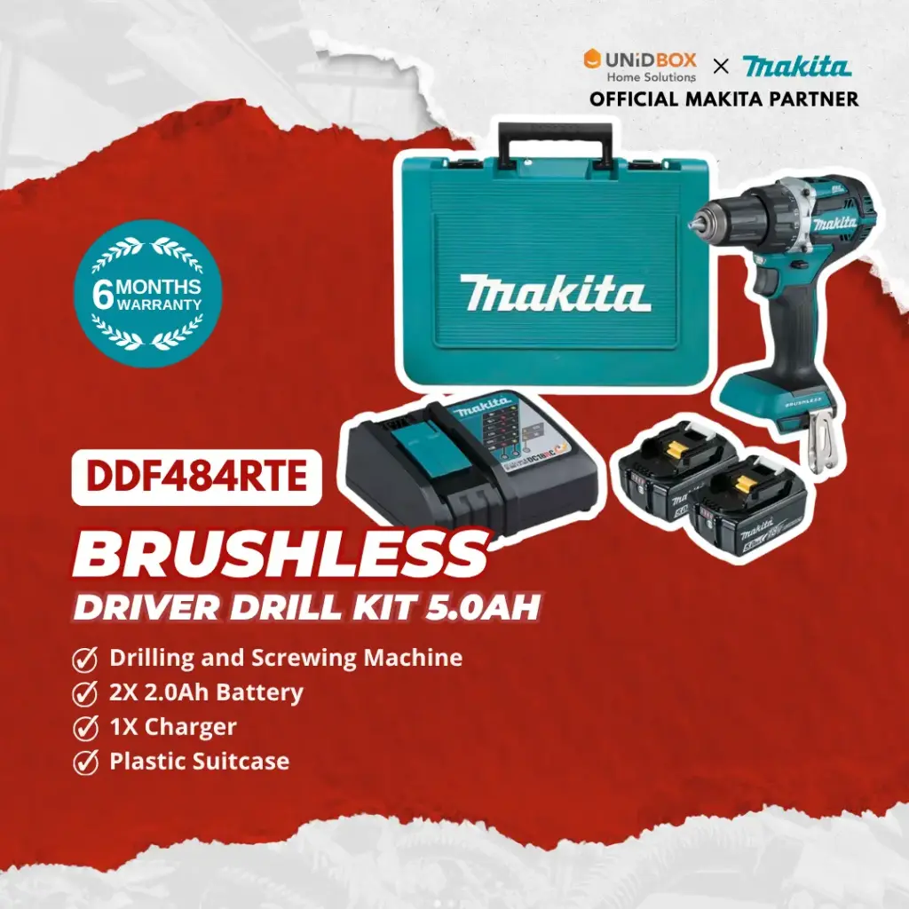 MAKITA DDF484RTE 18V Brushless Driver Drill (5.0Ah)