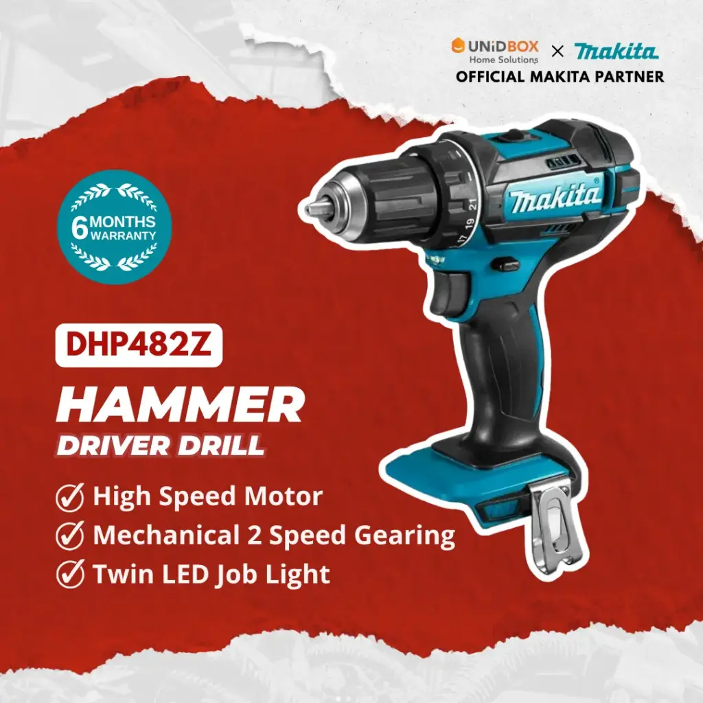 MAKITA DHP482Z 18V Hammer Driver Drill (Bare Unit)