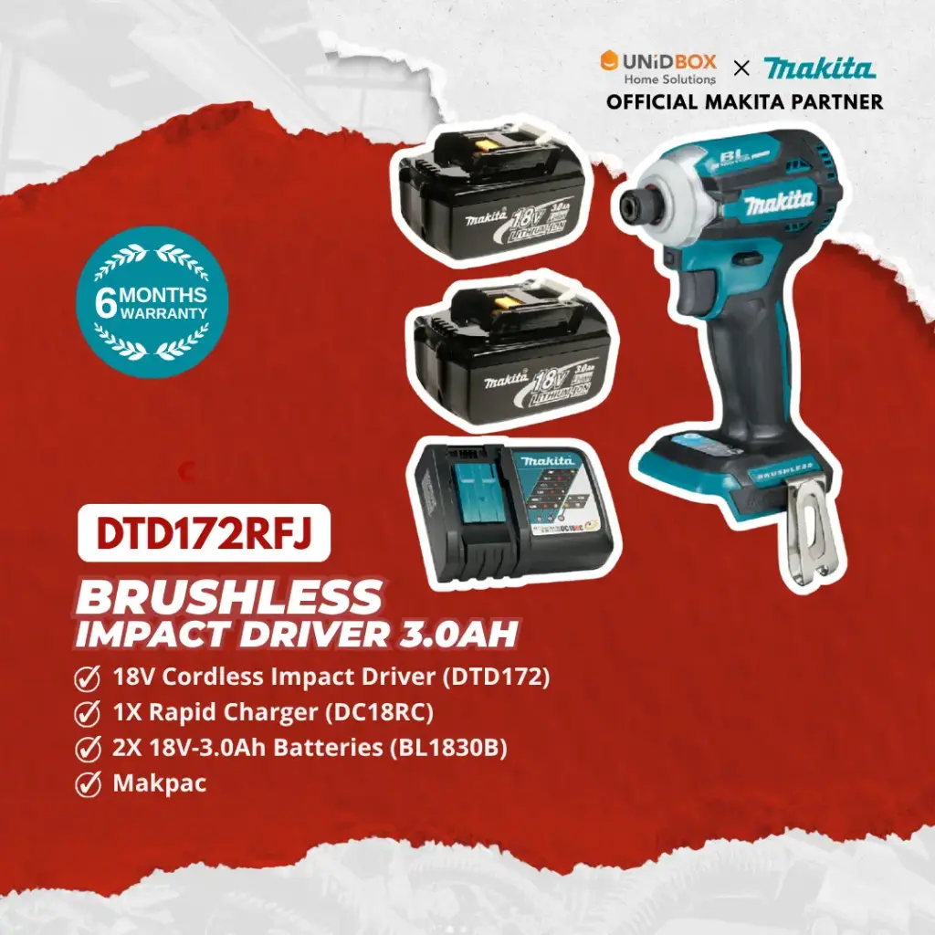 MAKITA DTD172RFJ 18V Brushless Impact Driver (3.0Ah)