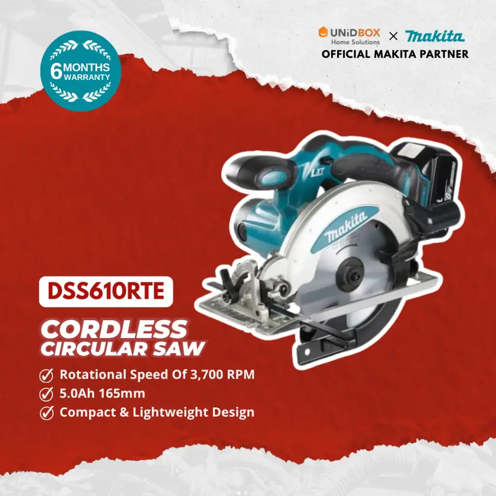 MAKITA DSS610RTE 165mm Cordless Circular Saw (5.0Ah)