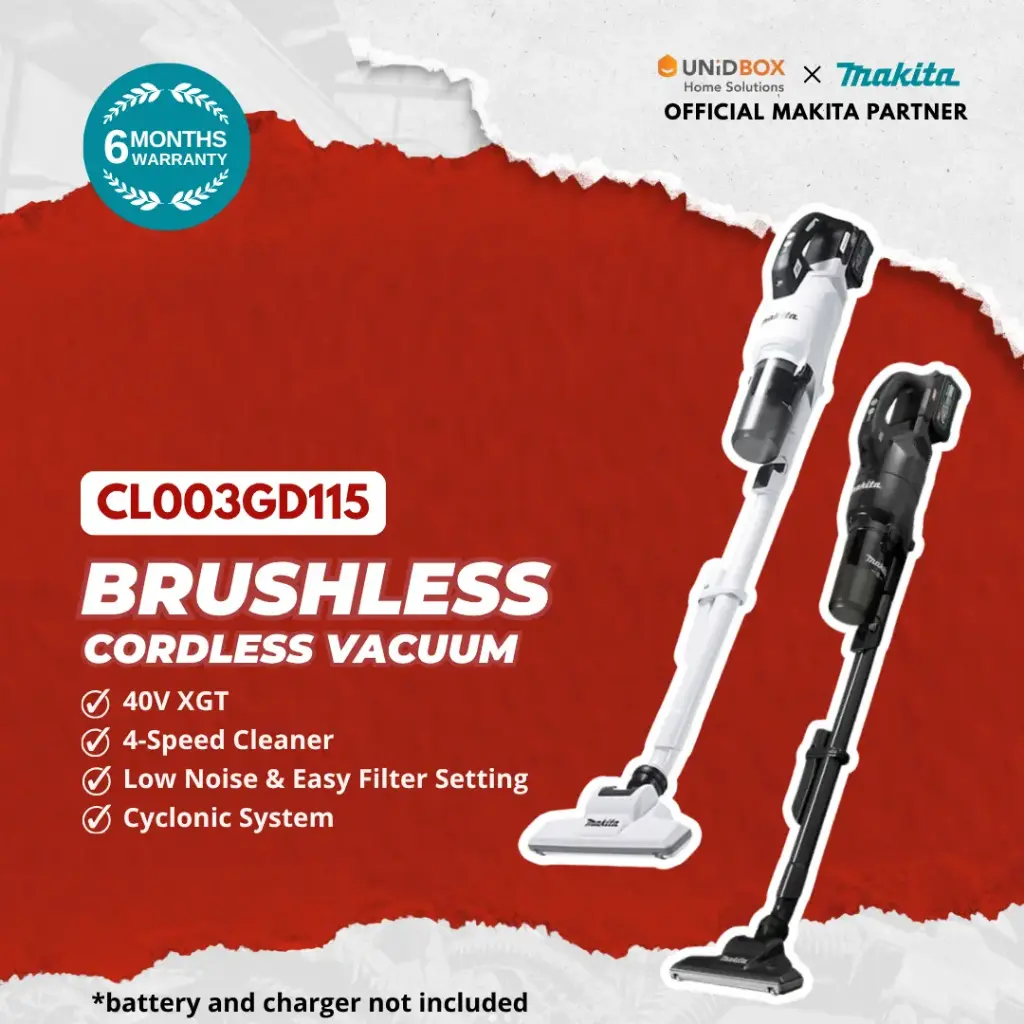 MAKITA CL003GD115 40V XGT Brushless Cordless Vacuum (Black)