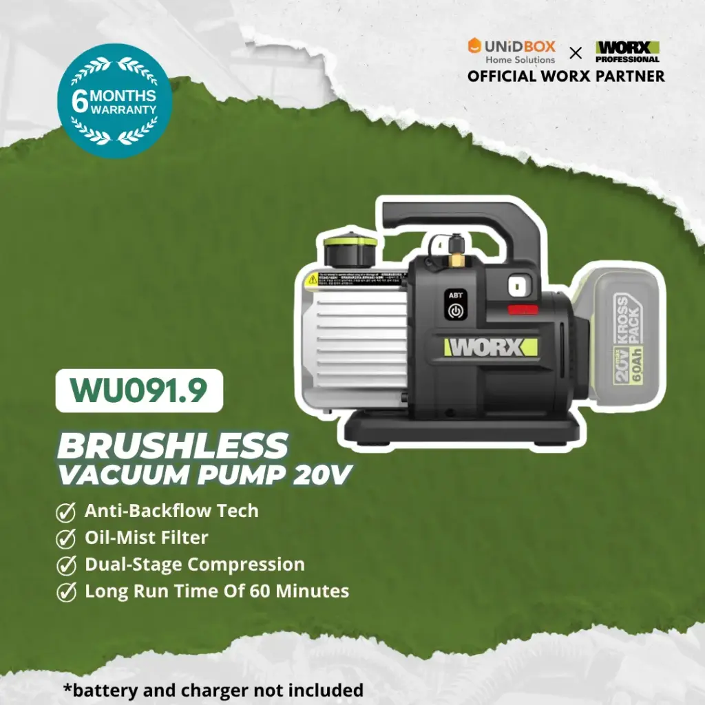 WORX WU091.9 20V MAX Brushless Vacuum Pump (Bare Unit, 2L, DC)
