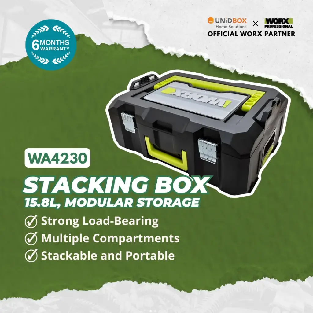 WORX WA4230 Stacking Box (15.8L, Modular Storage)