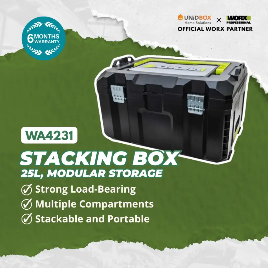 WORX WA4231 Stacking Box (25L, Modular Storage)