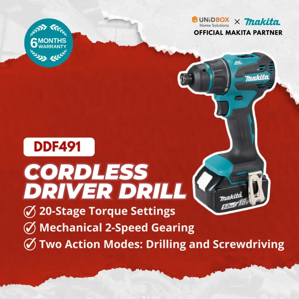 Makita DDF491 18V Brushless 4-in-1 Cordless Driver Drill | 65Nm Torque