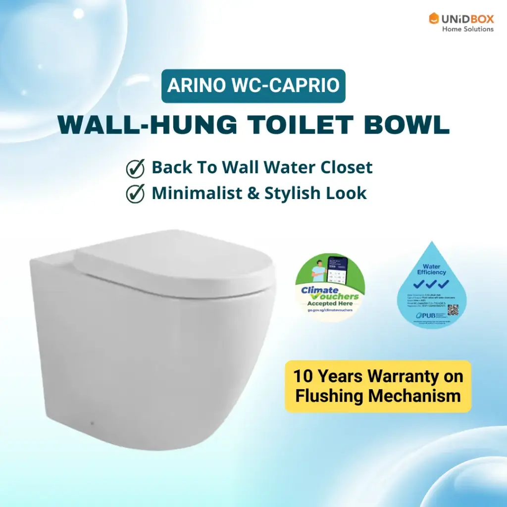 ARINO WC-CAPRIO Caprio Wall-Hung Toilet Bowl | 3-Tick Water Saving
