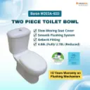 BARON W203A-833 10-Inch S-Trap Toilet Bowl | 2-Tick WELS | Soft-Close Seat