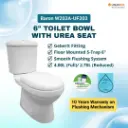 BARON W203A-UF203 10-Inch S-Trap Two-Piece Toilet Bowl | Urea Soft-Close Seat