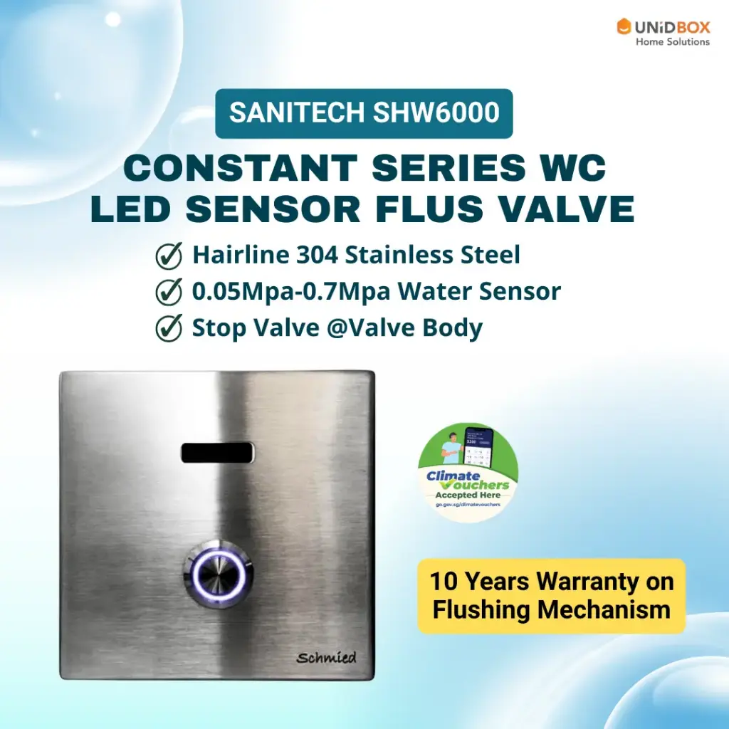 SANITECH SHW6000 Constant Series WC LED Sensor Flush Valve | Manual Override