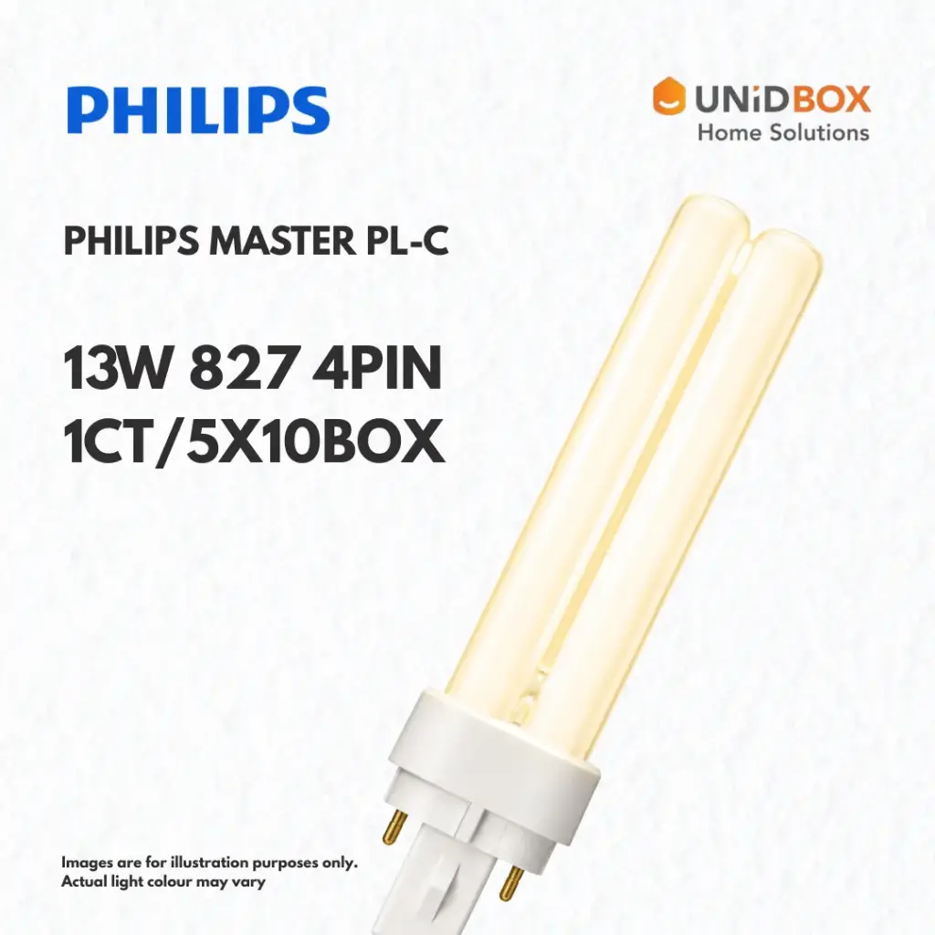 PHILIPS MASTER PL-C 13W 827 4-Pin Compact Fluorescent Lamp (CFL)