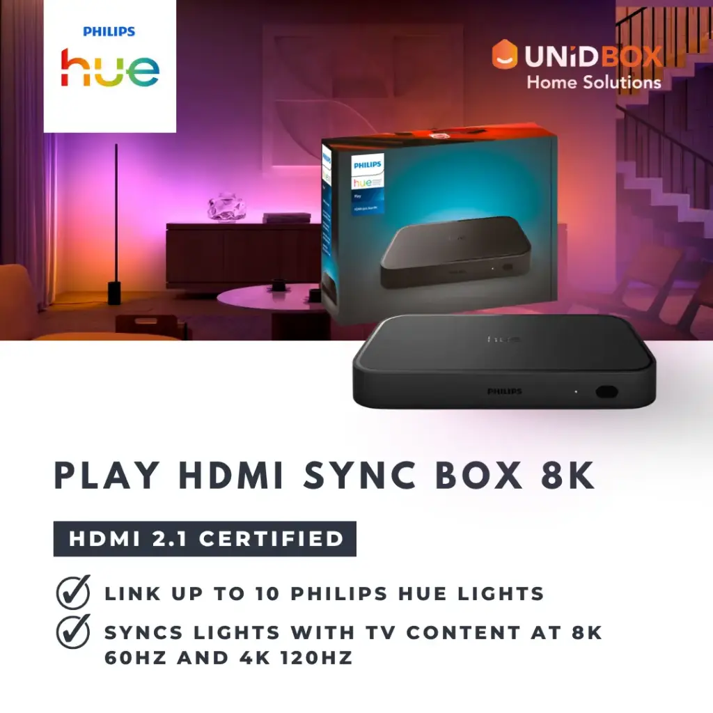 Philips Hue Play HDMI Sync Box 8K | 8K 60Hz / 4K 120Hz | HDMI 2.1 Smart TV Light Sync