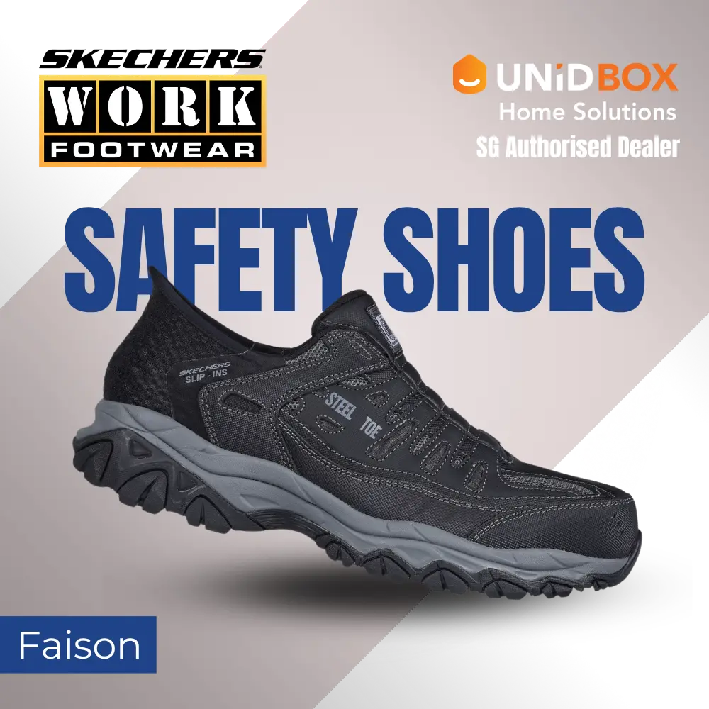 SKECHERS Work Cankton Faison 200211 Steel Toe Safety Shoes | Hands Free Slip-ins