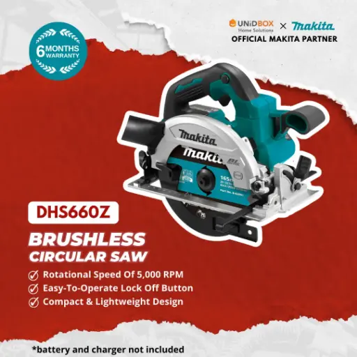 [08-15-00028] MAKITA DHS660Z 165mm Brushless Circular Saw (Bare Unit)
