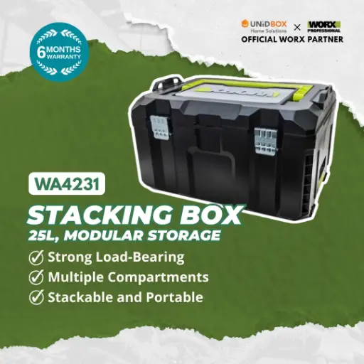 [11-09-00051] WORX WA4231 Stacking Box (25L, Modular Storage)